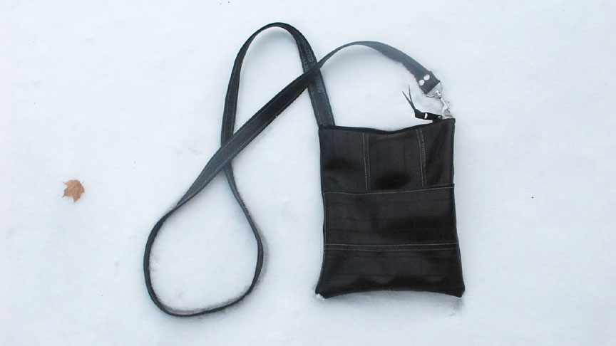 Re-Velo inner tube purse hipster with swivel clip hardware